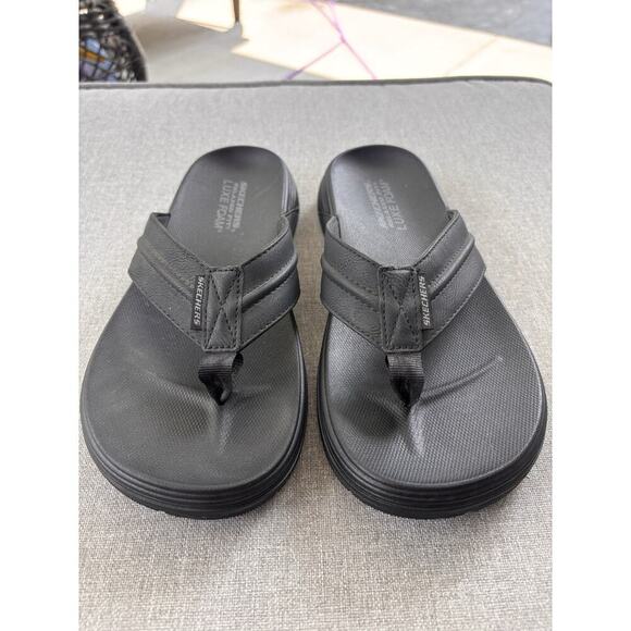 Mens Sandals Skechers Relaxed Fit Patino Marlee Flip Flop Luxe Comfort Sandal 8